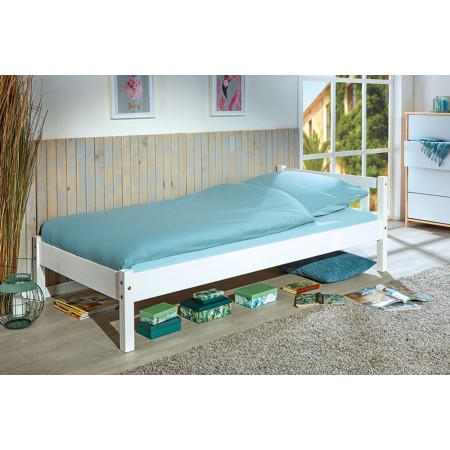 Struttura Letto Singolo 90x200 Bianco una Piazza Cameretta Bimbi Camera da Letto