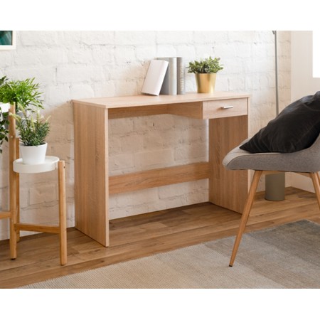 Tavolo Scrivania 90 cm Rovere con Cassetto Porta Pc Cameretta Scrittorio Ufficio