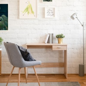 Tavolo Scrivania 90 cm Rovere con Cassetto Porta Pc Cameretta Scrittorio Ufficio 2