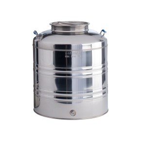 Bidone per Olio Sansone 50 litri Predisposizione Rubinetto in Acciaio Inox Fusto