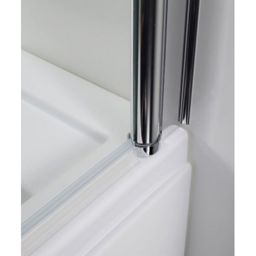Sopravasca in Vetro 5 mm 86x140 Cristallo Box Parete Vasca da Bagno Cromo Doccia