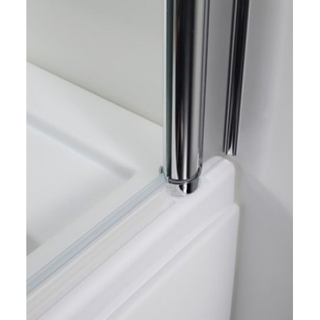 Sopravasca in Vetro 5 mm 86x140 Cristallo Box Parete Vasca da Bagno Cromo Doccia