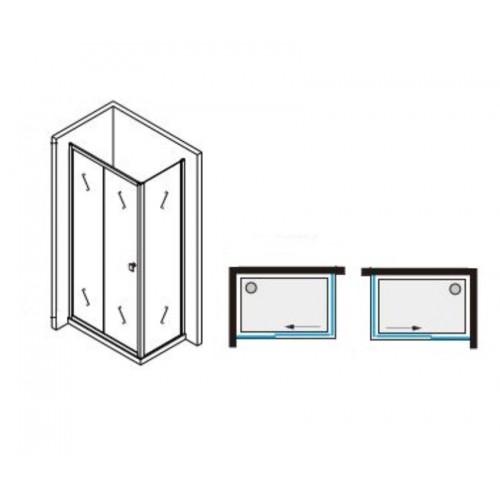 Box Doccia Angolare 8 mm Porta Scorrevole 70 80 90 100 120 140 Lati in Cristallo