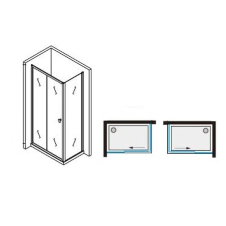 Box Doccia Angolare 8 mm Porta Scorrevole 70 80 90 100 120 140 Lati in Cristallo