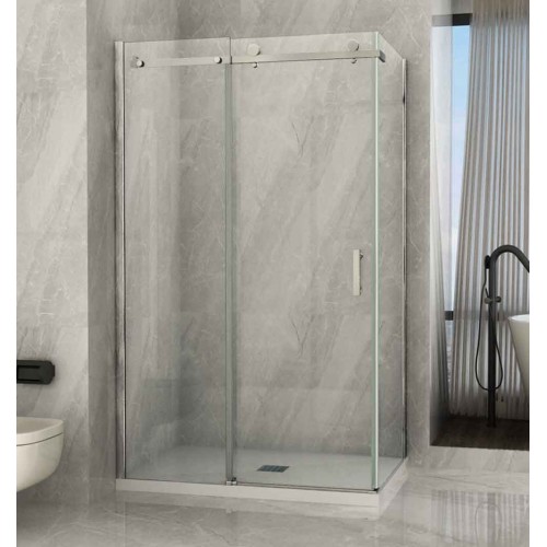 Box Doccia Angolare 8 mm Parete Fissa Scorrevole 70 80 90 100 120 140 Cristallo