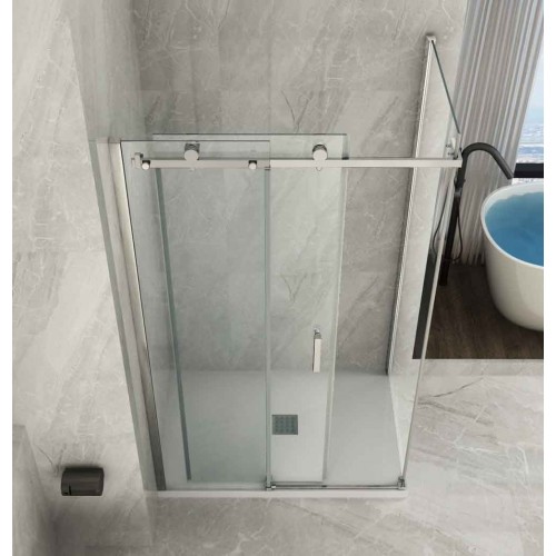 Box Doccia Angolare 8 mm Parete Fissa Scorrevole 70 80 90 100 120 140 Cristallo