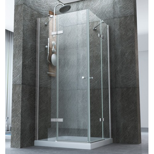 Box Cabina Doccia 2 Anta Battente 70 x 80 90 100 Fissa 8 mm Angolare Cristallo