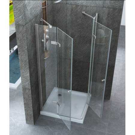 Box Cabina Doccia 2 Anta Battente 70 x 80 90 100 Fissa 8 mm Angolare Cristallo