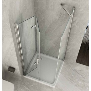 Box Doccia Anta a Libro 60 70 80 90 100 Fissa Angolare 8mm Cristallo Trasparente
