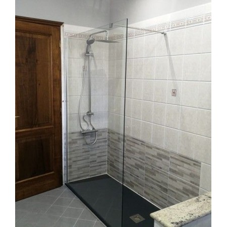 Parete Doccia Fissa 8 mm Walk In 80 90 100 110 120 Box Lato Anta Cristallo Vetro