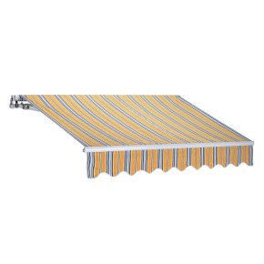 Tenda da Sole 250x200 a Bracci Retrattili Riga Gialla Rullo per Esterno Terrazzo