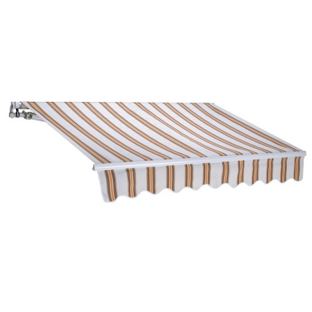 Tenda da Sole 250x200 a Bracci Retrattili Riga Beige da Balcone Rullo Esterno