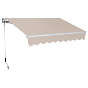 Tenda da Sole 250x200 a Bracci Retrattili Beige Avvolgibile per Balcone Terrazzo