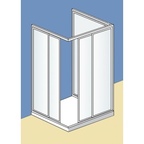 Box Doccia Economico 3 Lati PVC Porta Scorrevole 2 Ante Quadrato Rettangolare 2