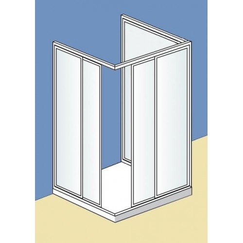 Box Doccia Economico 3 Lati PVC Porta Scorrevole 2 Ante Quadrato Rettangolare
