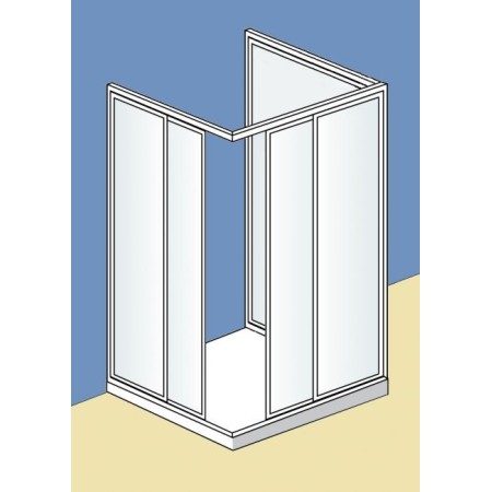 Box Doccia Economico 3 Lati PVC Porta Scorrevole 2 Ante Quadrato Rettangolare
