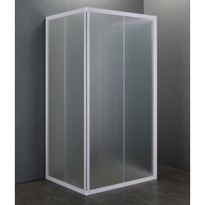 Box Doccia Economico 3 Lati PVC Porta Scorrevole 2 Ante Quadrato Rettangolare