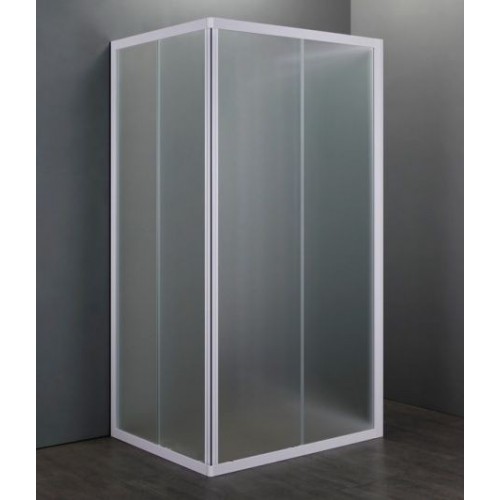 Box Doccia Economico 3 Lati PVC Porta Scorrevole 2 Ante Quadrato Rettangolare