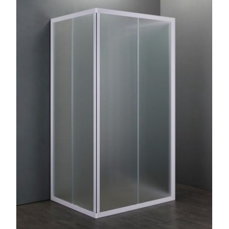 Box Doccia Economico 3 Lati PVC Porta Scorrevole 2 Ante Quadrato Rettangolare