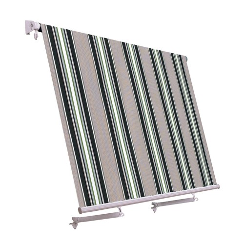 Tenda da Sole Riga Verde Caduta con Bracci 245x245 Terrazzo Avvolgibile Esterno