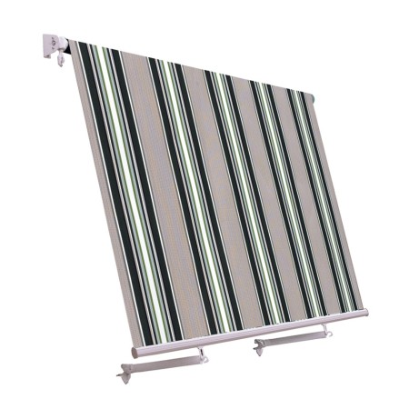 Tenda da Sole Riga Verde Caduta con Bracci 245x245 Terrazzo Avvolgibile Esterno