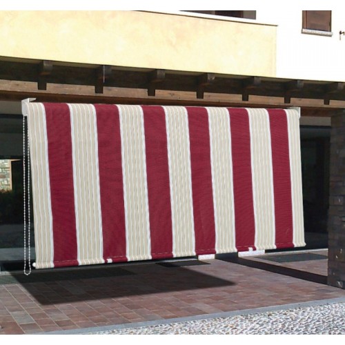 Tenda Sole Caduta 150x250 H Riga Rossa Attacco Soffitto Terrazzo Rullo Alluminio