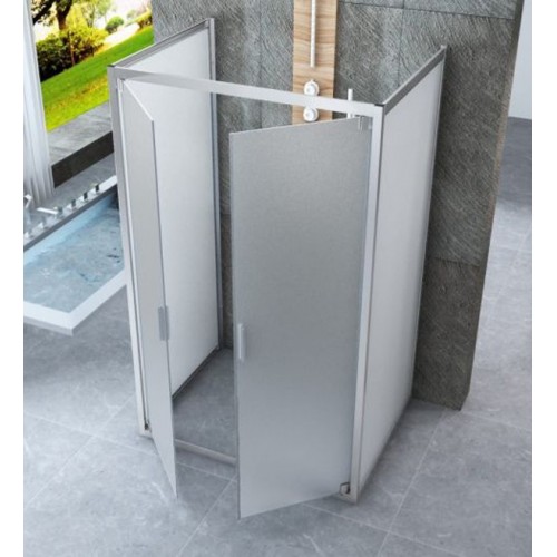 Box Doccia 3 Lati Opaco 6 mm Anta Battente Saloon 60 70 80 90 100 120 130 140 cm