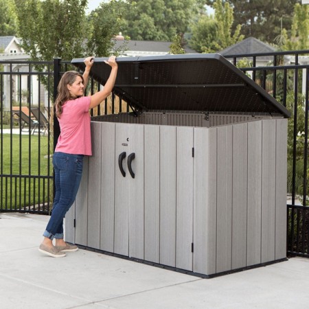 Armadio in Resina per Esterno Bidoni Rifiuti Biciclette Legna da Giardino Box