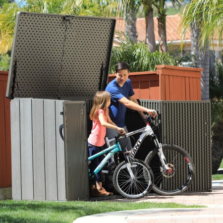 Armadio in Resina per Esterno Bidoni Rifiuti Biciclette Legna da Giardino Box
