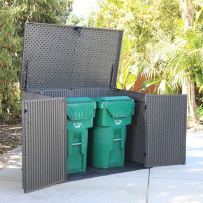 Armadio in Resina per Esterno Bidoni Rifiuti Biciclette Legna da Giardino Box 2