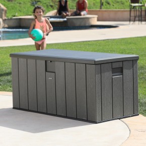 Baule Contenitore 150 cm in Resina Cassapanca Giardino Esterno Armadio Attrezzi
