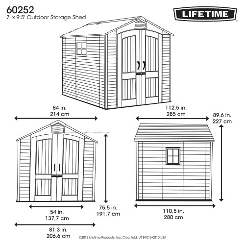 Casetta in Resina 2x3 PVC Esterno Ricovero Porta Attrezzi da Giardino Mobile Box