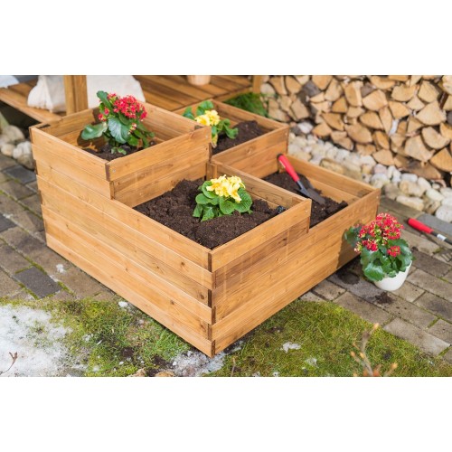 Fioriera 90x90 Orto Rialzato da Balcone Giardino Terrazzo Aiuola Vaso in Legno