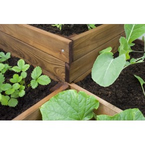Fioriera 90x90 Orto Rialzato da Balcone Giardino Terrazzo Aiuola Vaso in Legno 2