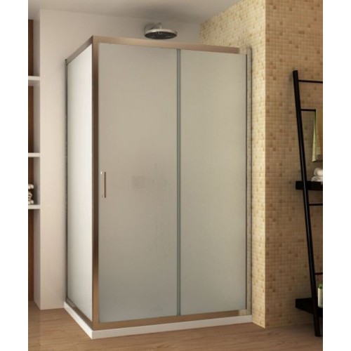 Box Doccia Angolare 6mm Opaco Anta Fissa Porta Scorrevole Anticalcare Cristallo