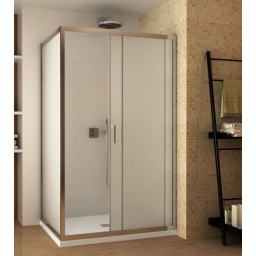 Box Doccia Angolare 6mm Opaco Anta Fissa Porta Scorrevole Anticalcare Cristallo