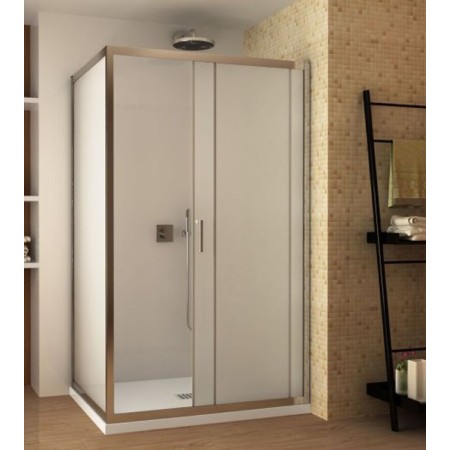 Box Doccia Angolare 6mm Opaco Anta Fissa Porta Scorrevole Anticalcare Cristallo