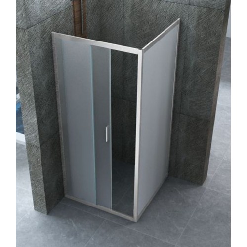 Box Doccia Angolare 6mm Opaco Anta Fissa Porta Scorrevole Anticalcare Cristallo
