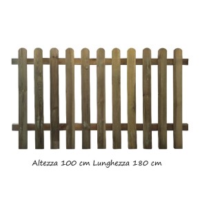 Steccato Bordura Aiuola 180 cm h 100 Giardino Recinzione Staccionata in Legno