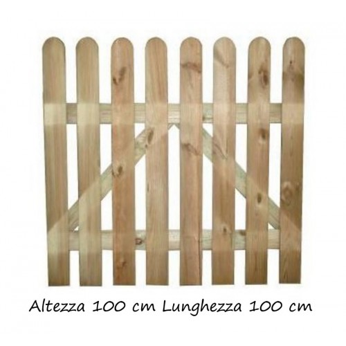 Cancello per Recinzione Steccato h 100 cm Bordura Giardino Staccionata in Legno