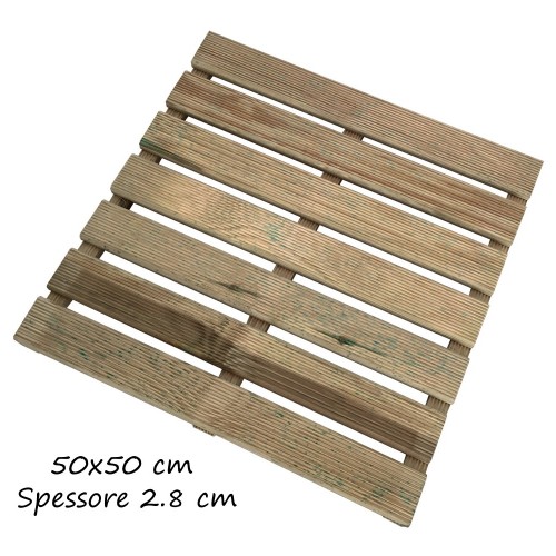 Mattonelle 50x50 in Legno Pino Pavimento Pavimentazione per Esterno da Giardino