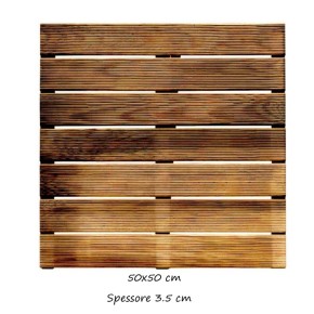 Mattonelle 50x50 35 mm Legno Pino Pavimento Pavimentazione per Esterno Giardino