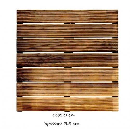 Mattonelle 50x50 35 mm Legno Pino Pavimento Pavimentazione per Esterno Giardino