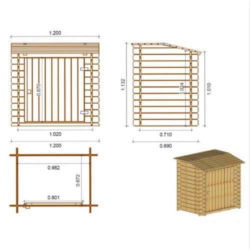 Armadio Legno Accessori Piscina Secchi Raccolta Differenziata Giardino Attrezzi