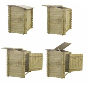 Armadio Legno Accessori Piscina Secchi Raccolta Differenziata Giardino Attrezzi