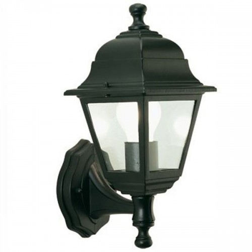 Lampione da Esterno a Parete Lanterna da Giardino Alluminio Nera Lampada da Muro