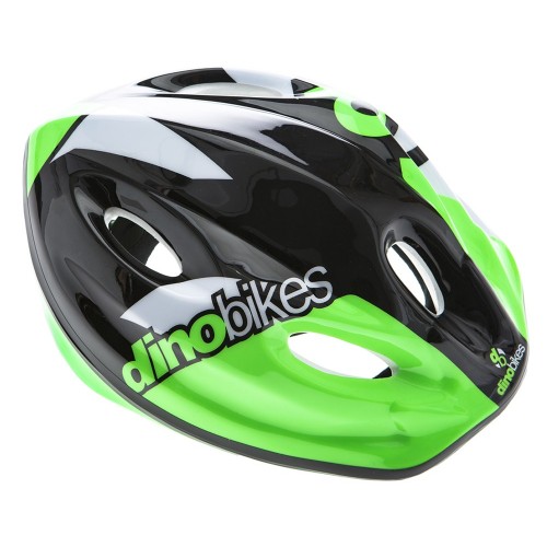 Casco da Bici Bambino Verde Nero Dino Bike Bimbo Bicicletta Pattini Monopattino