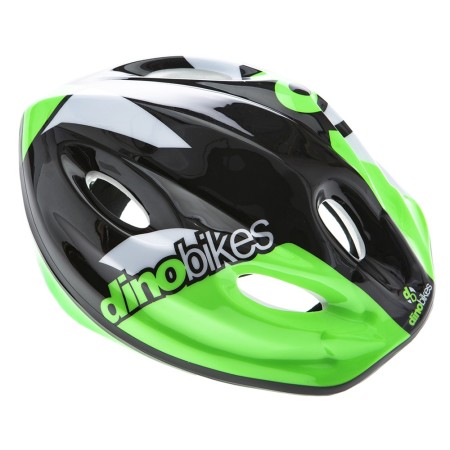 Casco da Bici Bambino Verde Nero Dino Bike Bimbo Bicicletta Pattini Monopattino