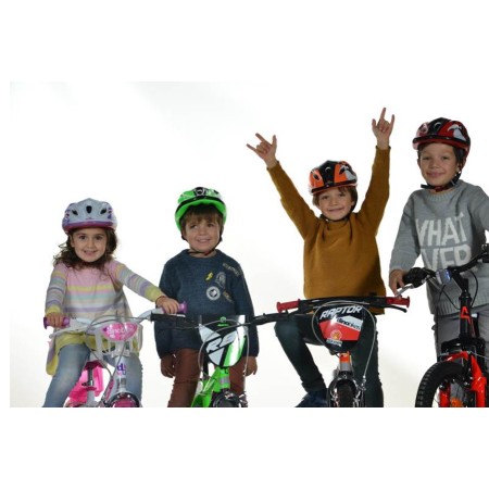 Casco da Bici Bambino Rosso Nero Dino Bike Bimbo Bicicletta Pattini Monopattino