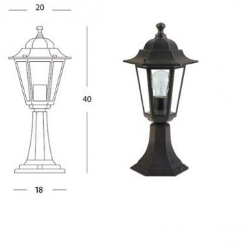 Lampioncino da Esterno Illuminazione Lanterna Giardino Applique Vetro con Base
